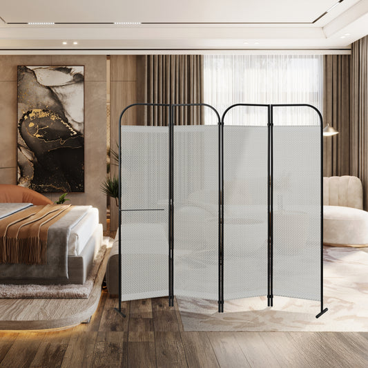 Luxury 4-Panel Folding Room Divider, 68"x71", Swing