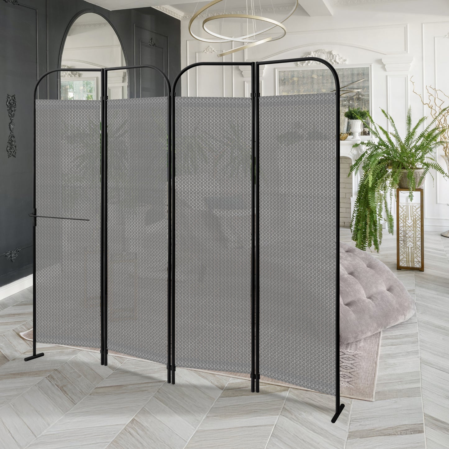 4-Panel Folding Room Divider, Adjustable Layout, 68"x71", Jazz