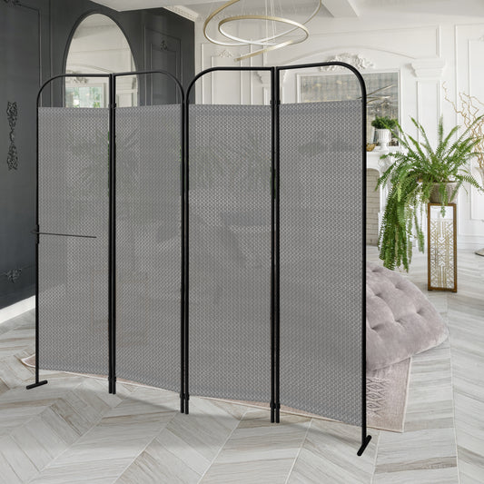 Luxury 4-Panel Folding Room Divider, 68"x71", Jazz