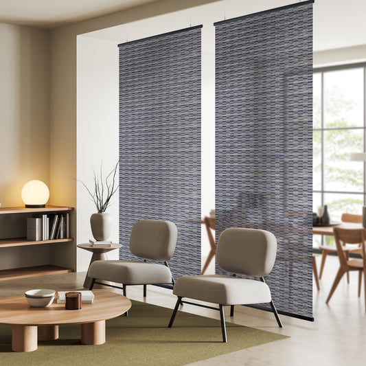 Hanging Room Divider, Natural Woven, 36" x 96" Pack of 2, Azurite