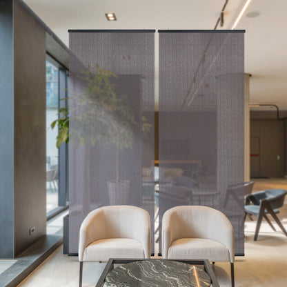 Hanging Room Divider, Modern Knit, 36" x 96" Pack of 2, Storm