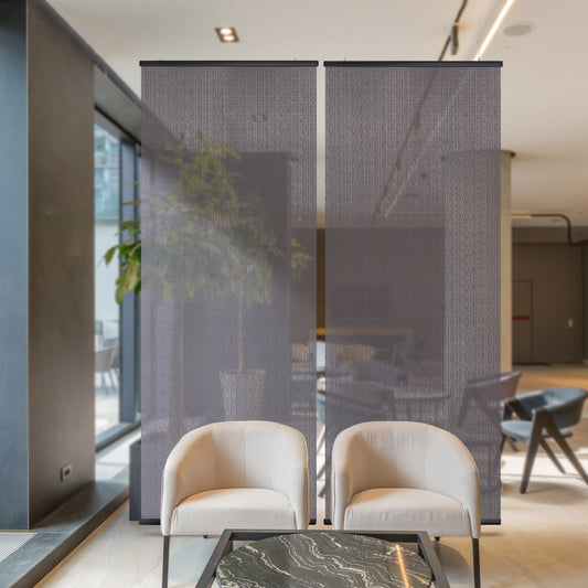 Hanging Room Divider, Modern Knit, 36" x 96" Pack of 2, Storm