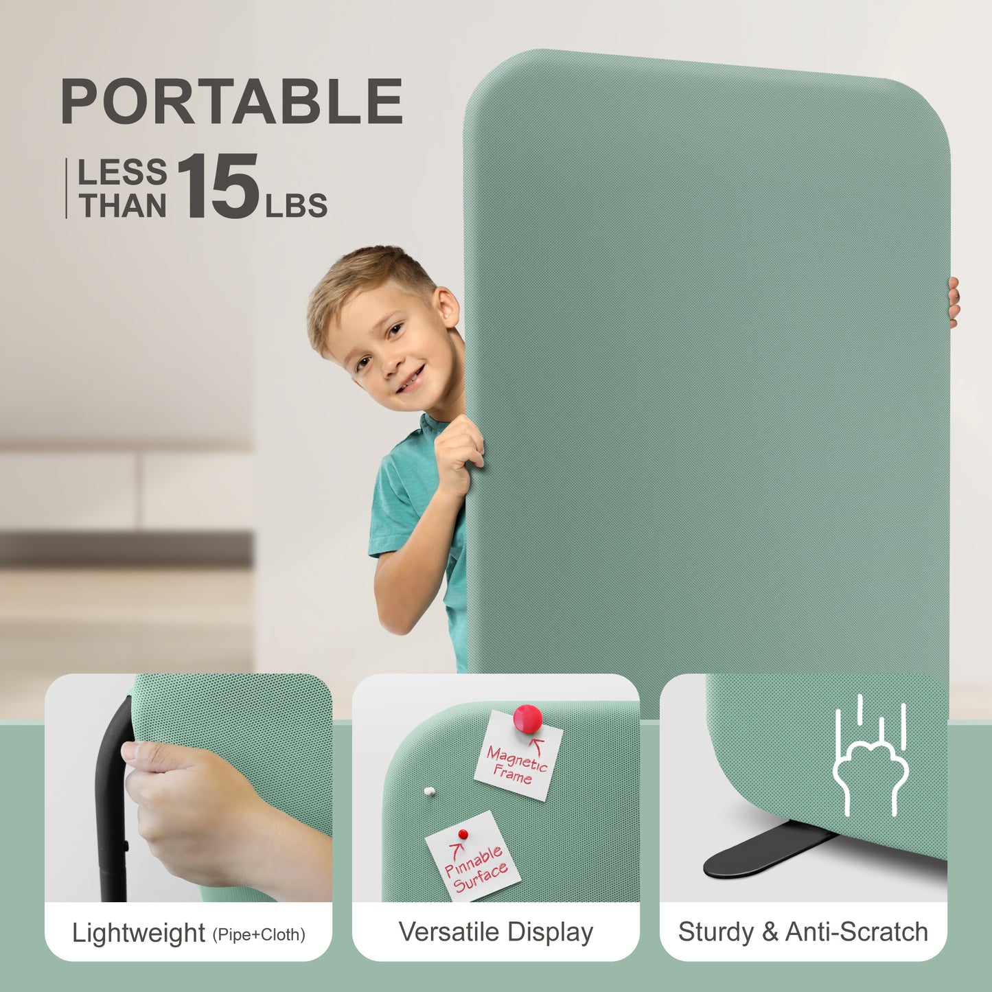 Standing Room Divider, 29"x65", Aqua