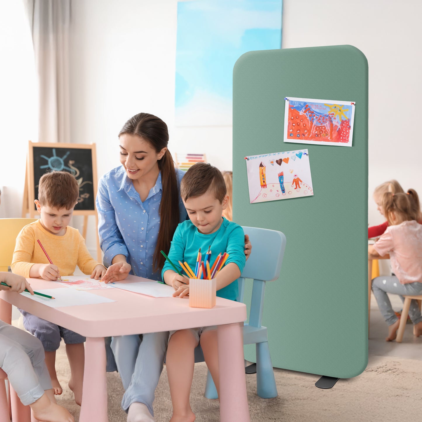 Standing Room Divider, 29"x65", Aqua