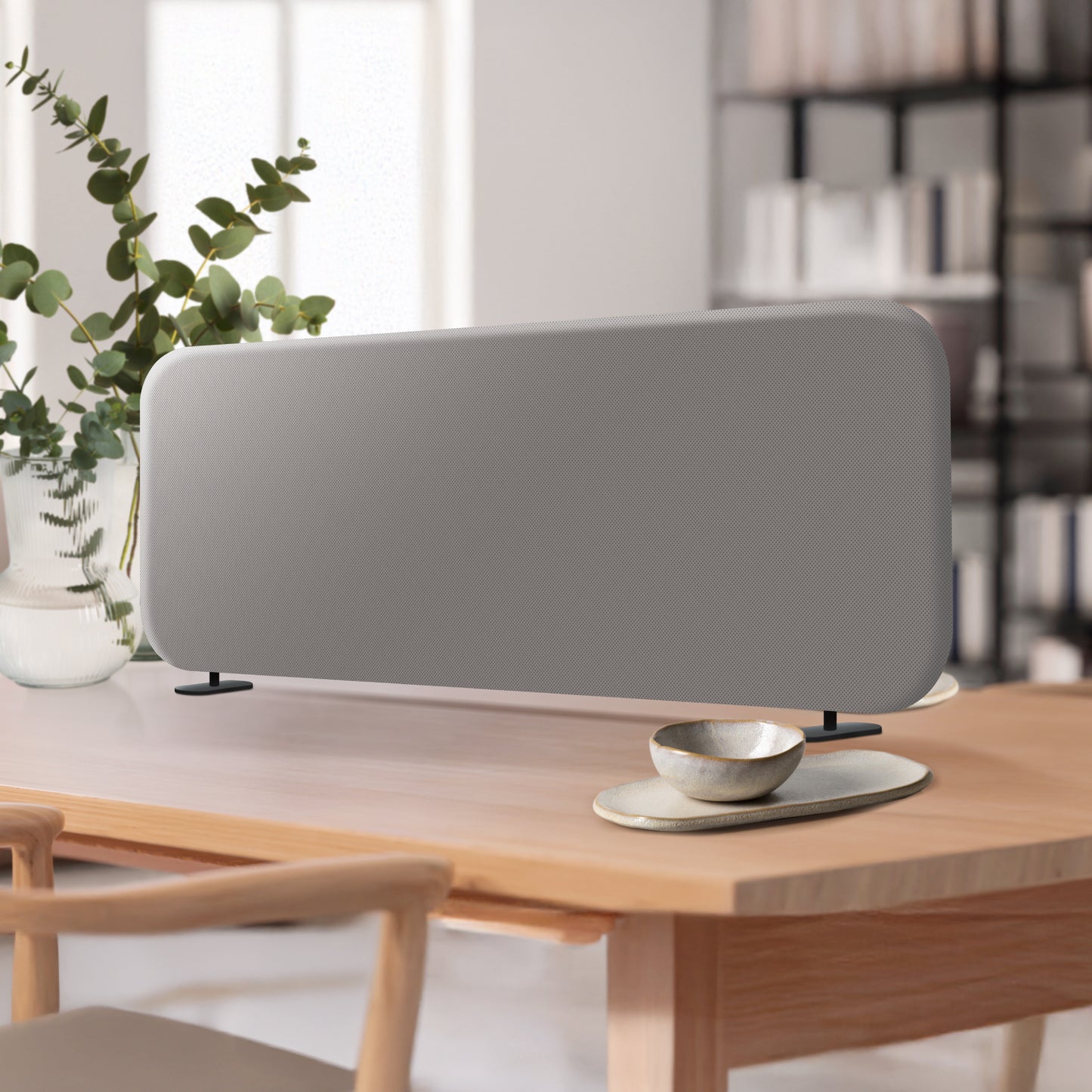 Freestanding Desk Divider, 48"x18", Sterling