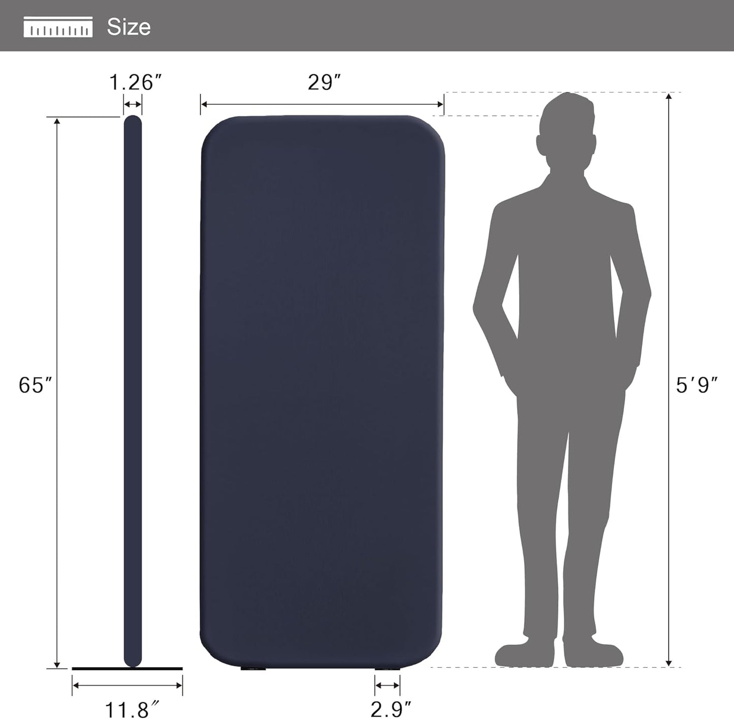 Standing Room Divider 29"x65", Cobalt