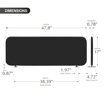 Freestanding Desk Divider 48"x18", Midnight