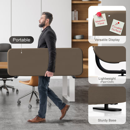Freestanding Desk Divider, 48"x18", Taupe