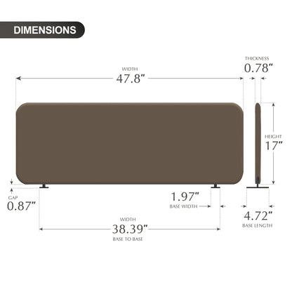 Freestanding Desk Divider, 48"x18", Taupe