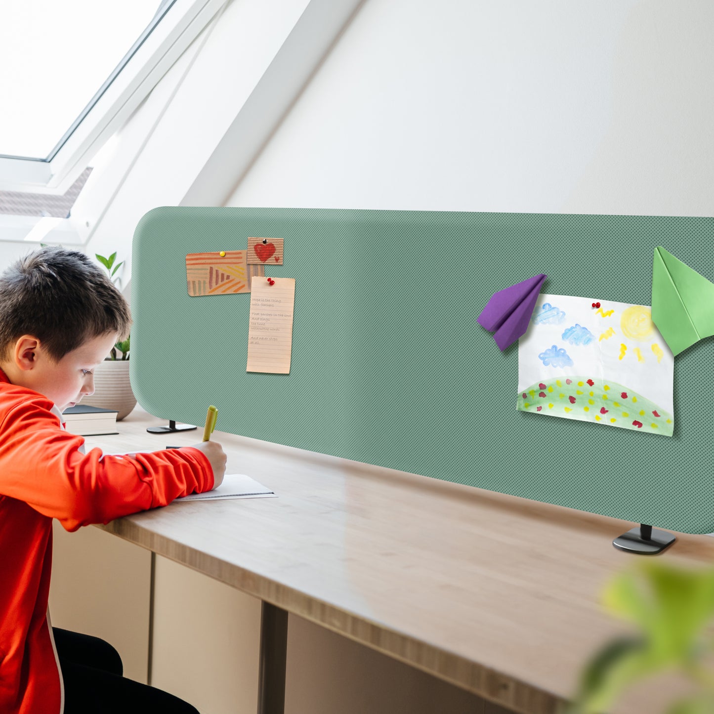 Freestanding Desk Divider, 48"x18", Aqua