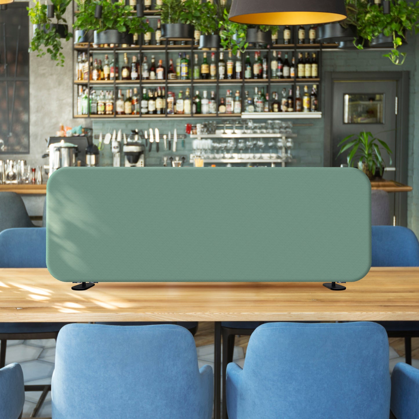Freestanding Desk Divider, 48"x18", Aqua