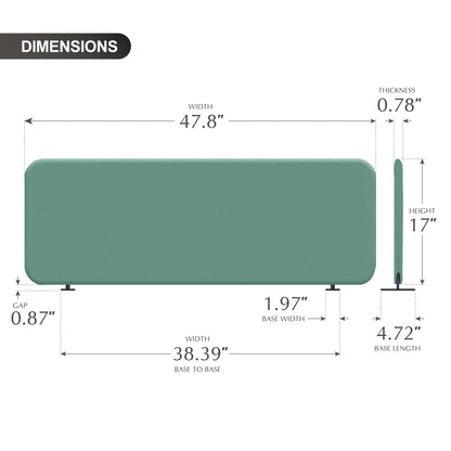 Freestanding Desk Divider, 48"x18", Aqua