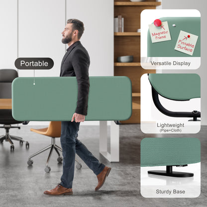 Freestanding Desk Divider, 48"x18", Aqua