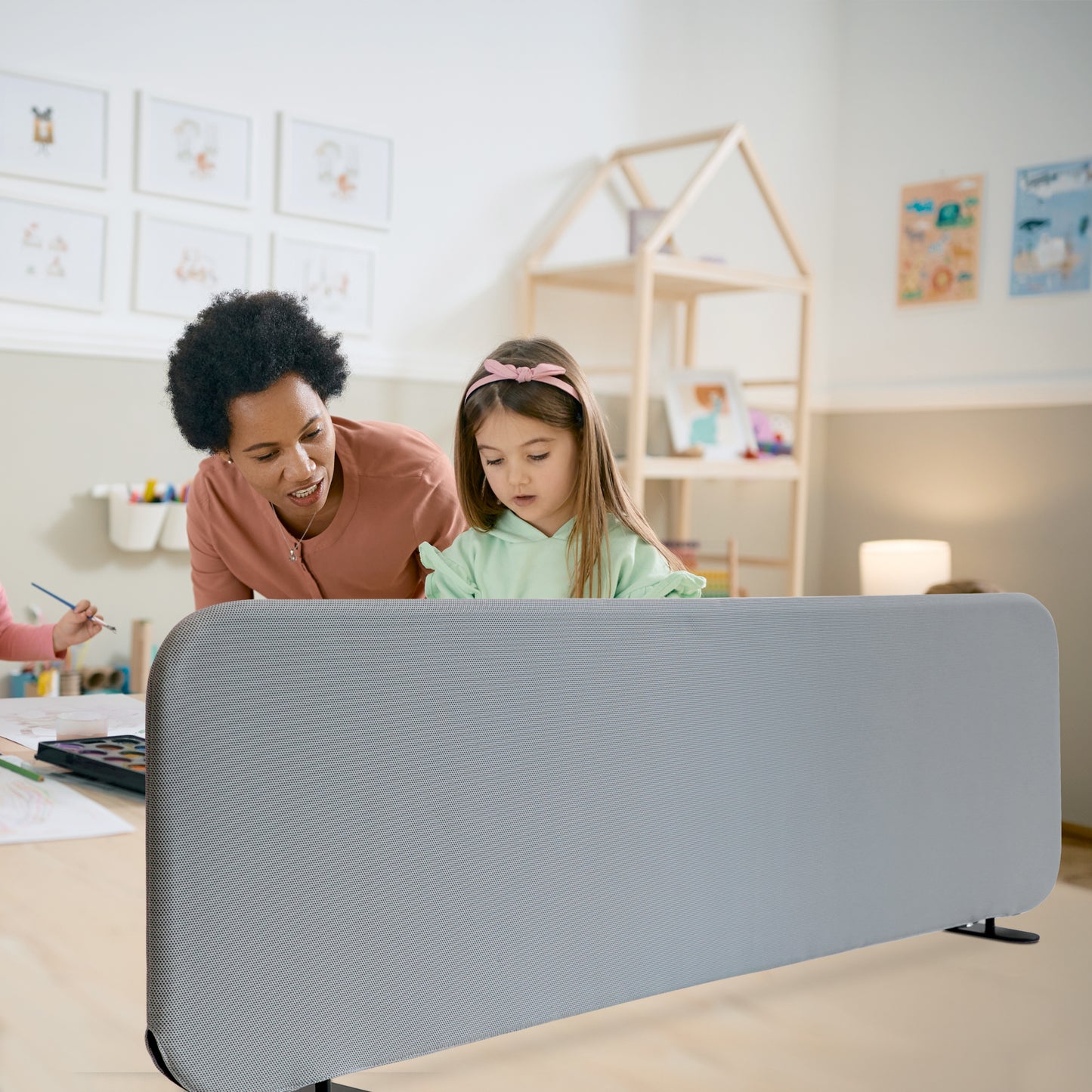 Freestanding Desk Divider 48"x18", Steel