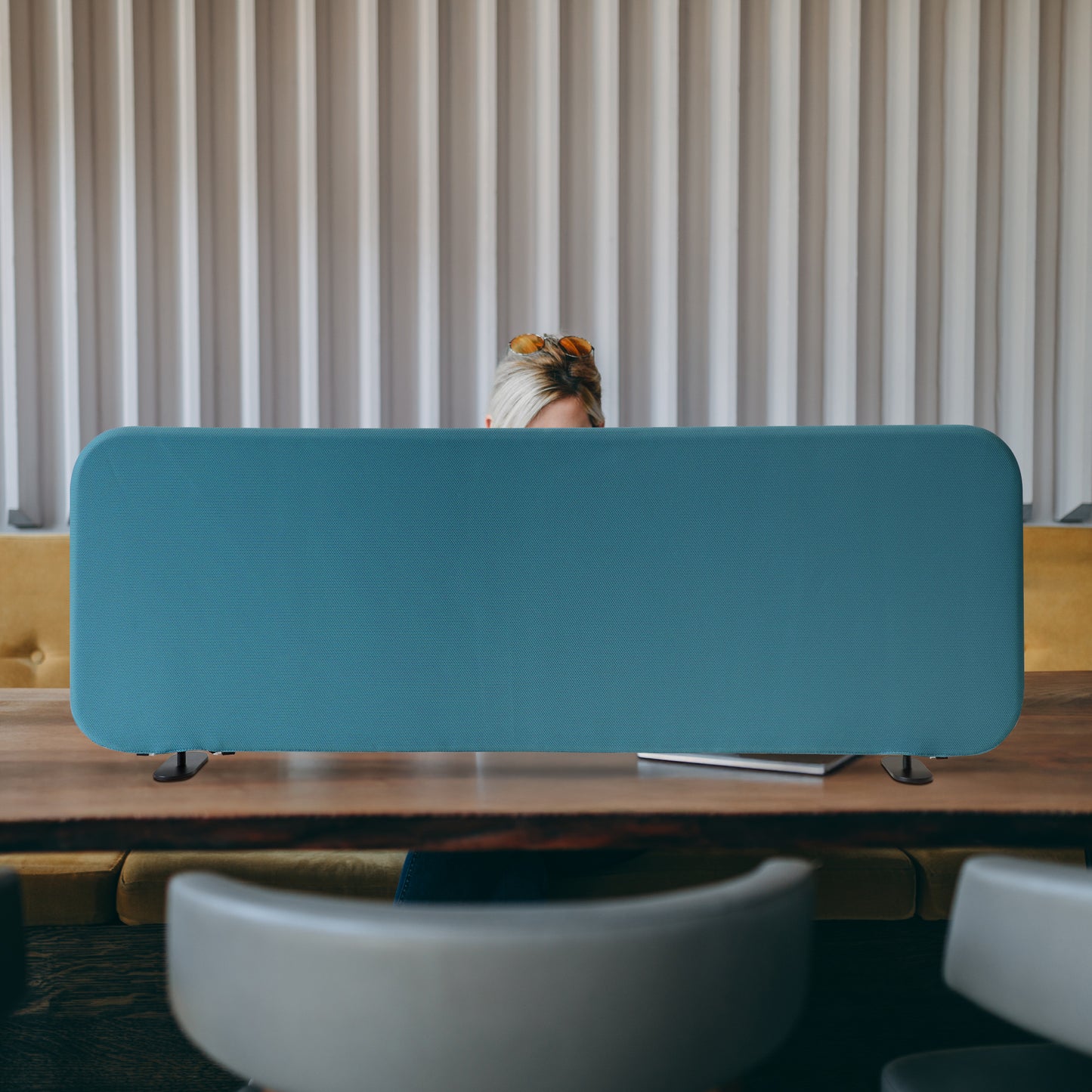 Freestanding Desk Divider 48"x18", Sapphire