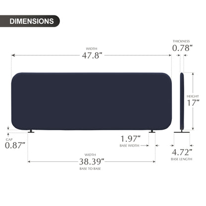 Freestanding Desk Divider, 48"x18", Cobalt