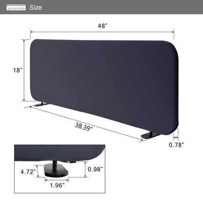 Freestanding Desk Divider 48"x18", Cobalt