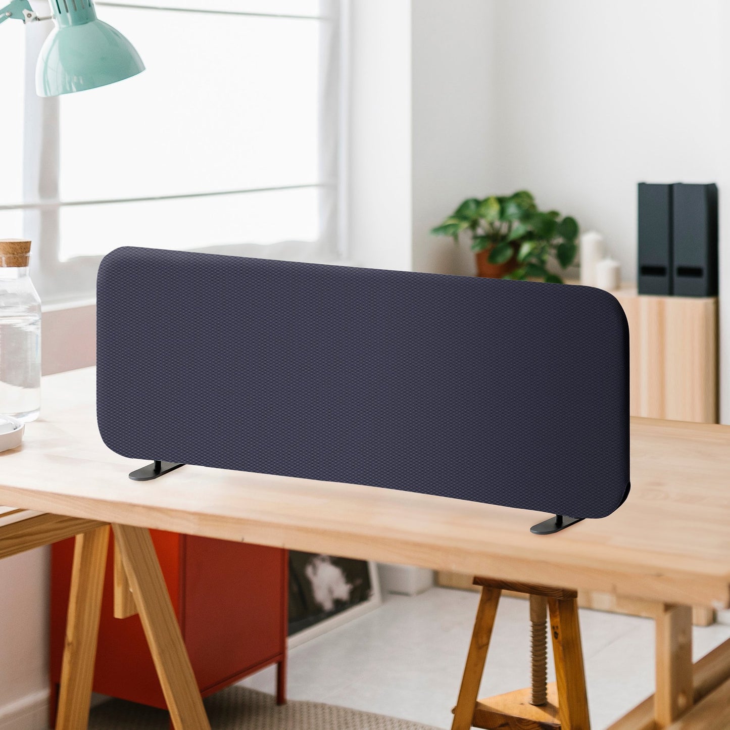 Freestanding Desk Divider, 48"x18", Cobalt