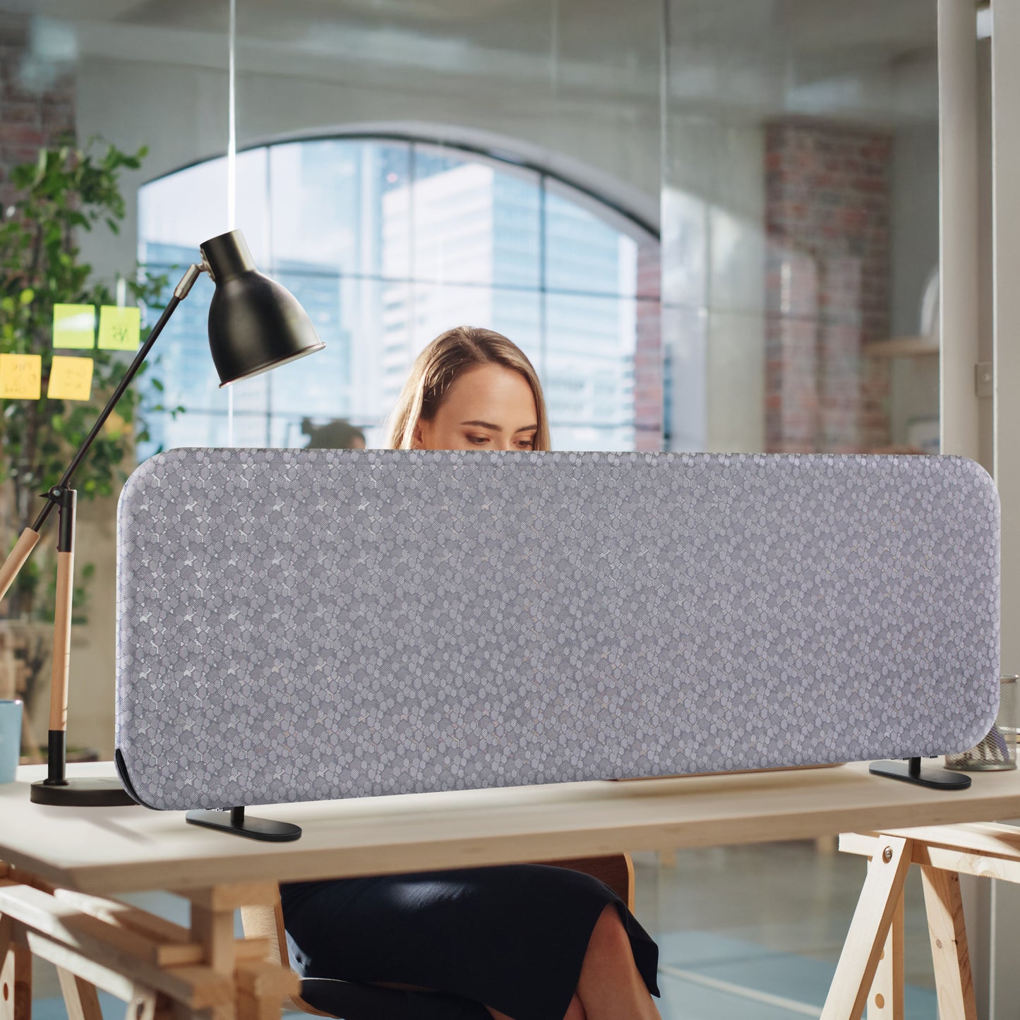 Freestanding Desk Divider 48"x18", Dandelion